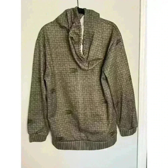 oc orderplus Hoodie / Sweatshirt ~ Brick Pattern ~ Green Combo ~ Sz Large - Picture 3 of 10